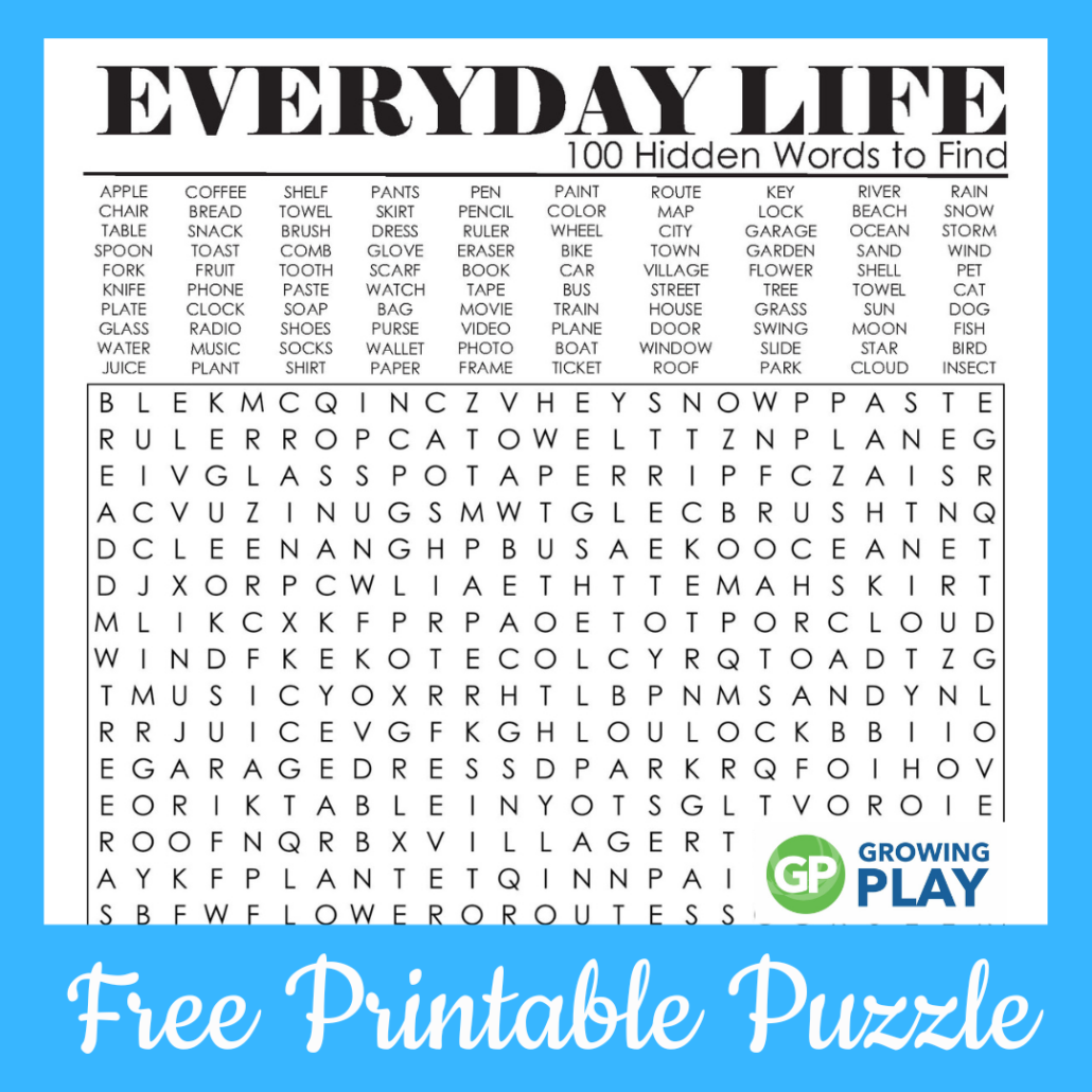 Word Games Puzzles Printable
