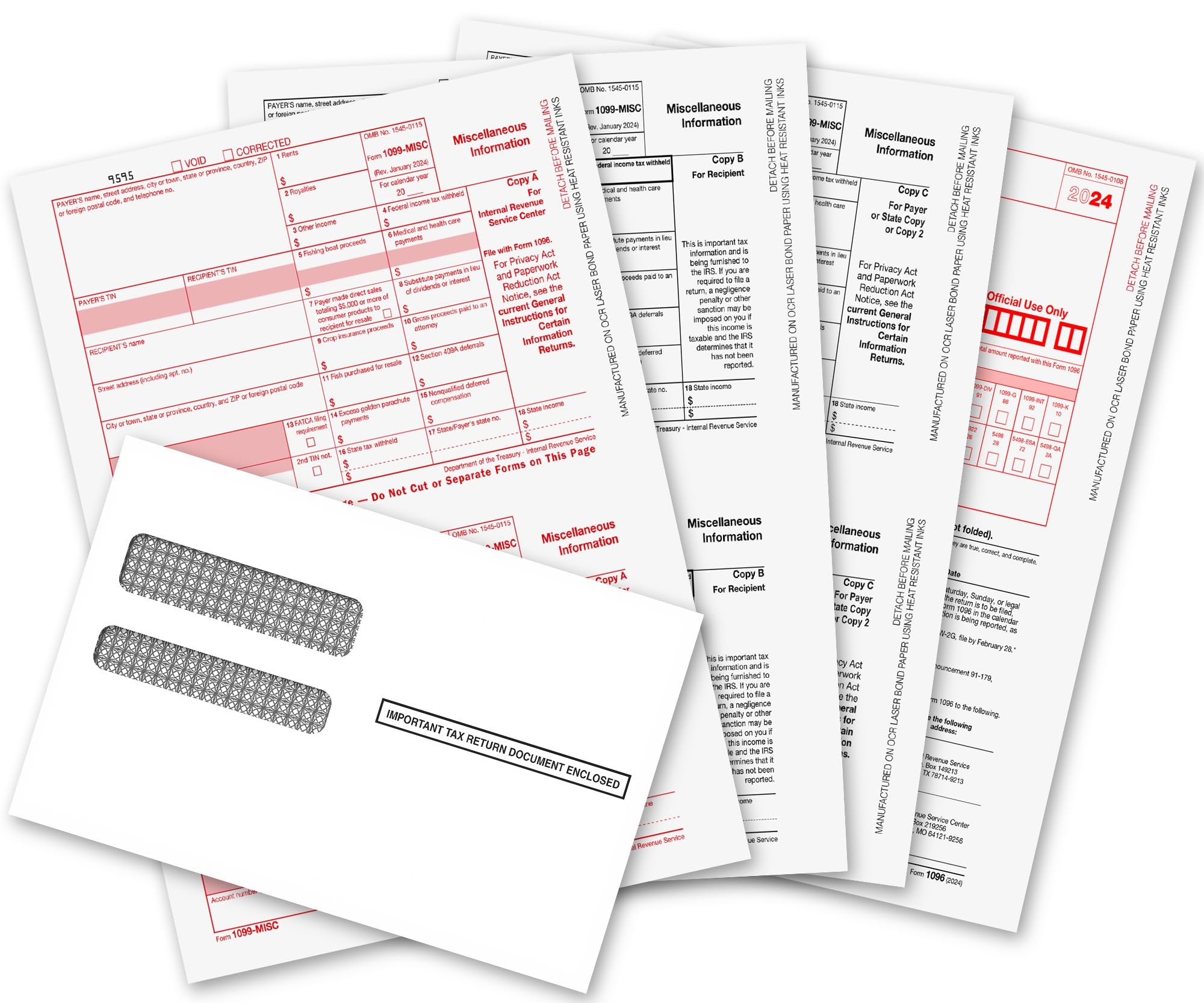 1099 MISC Forms 2024 1099 MISC Laser Forms IRS Genehmigt 