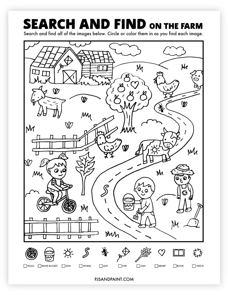 18 Free Printable Search And Find Activities Pjs And Paint