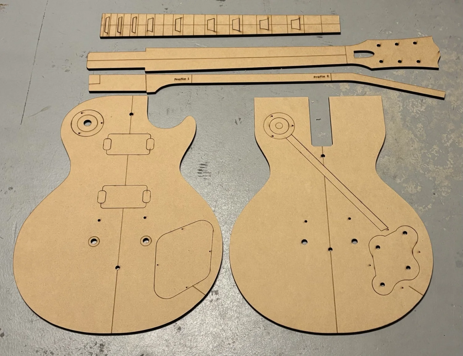 1958 1959 1960 Les Paul Standard Guitar Template Modern Scale 