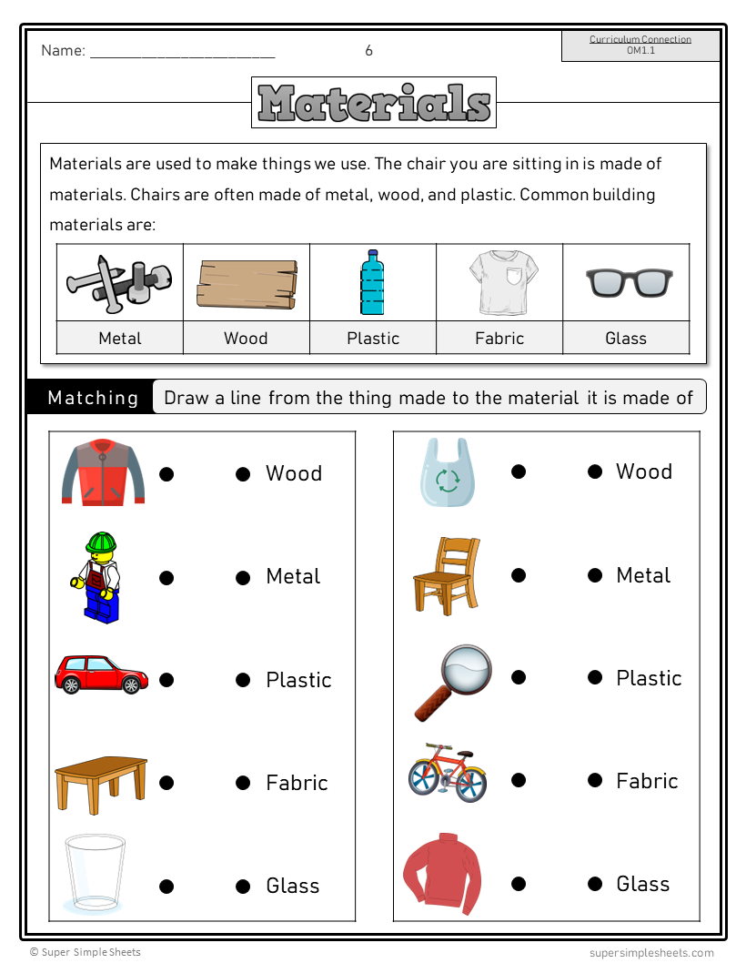 Free Printable 1st Grade Science Worksheets