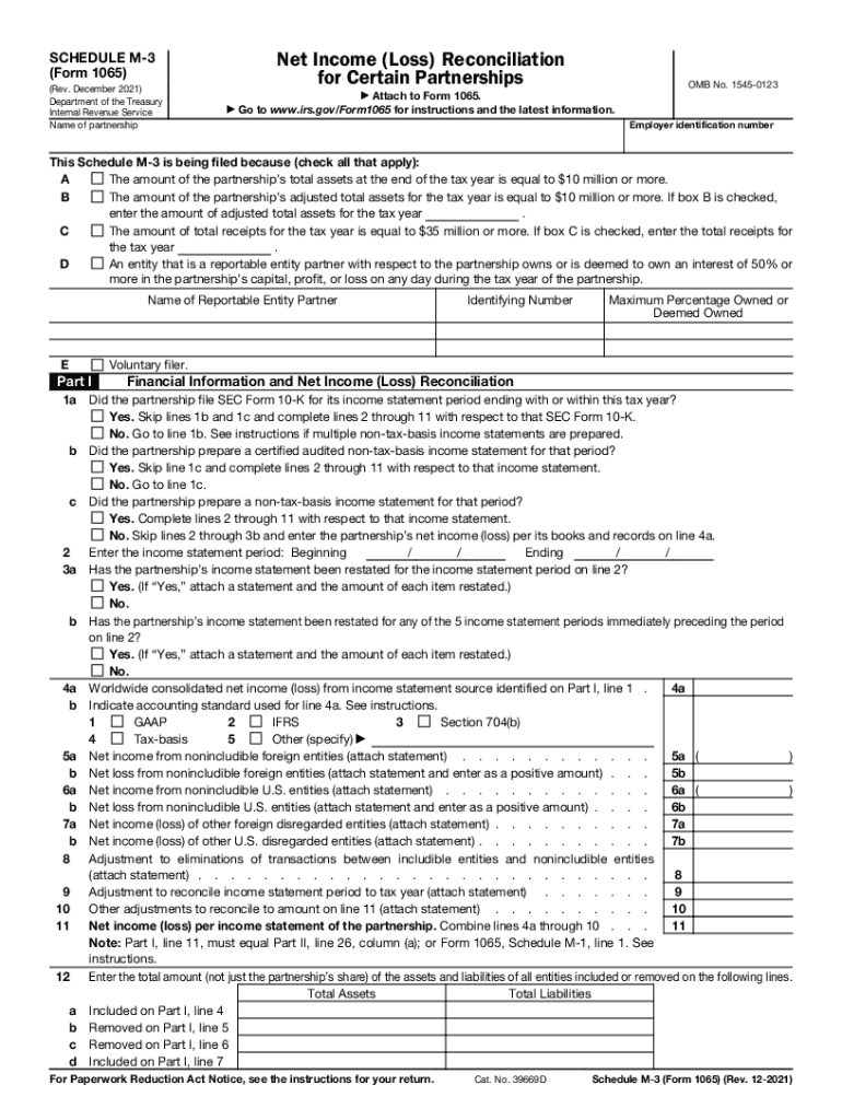 2021 2025 Form IRS 1065 Schedule M 3 Fill Online Printable 