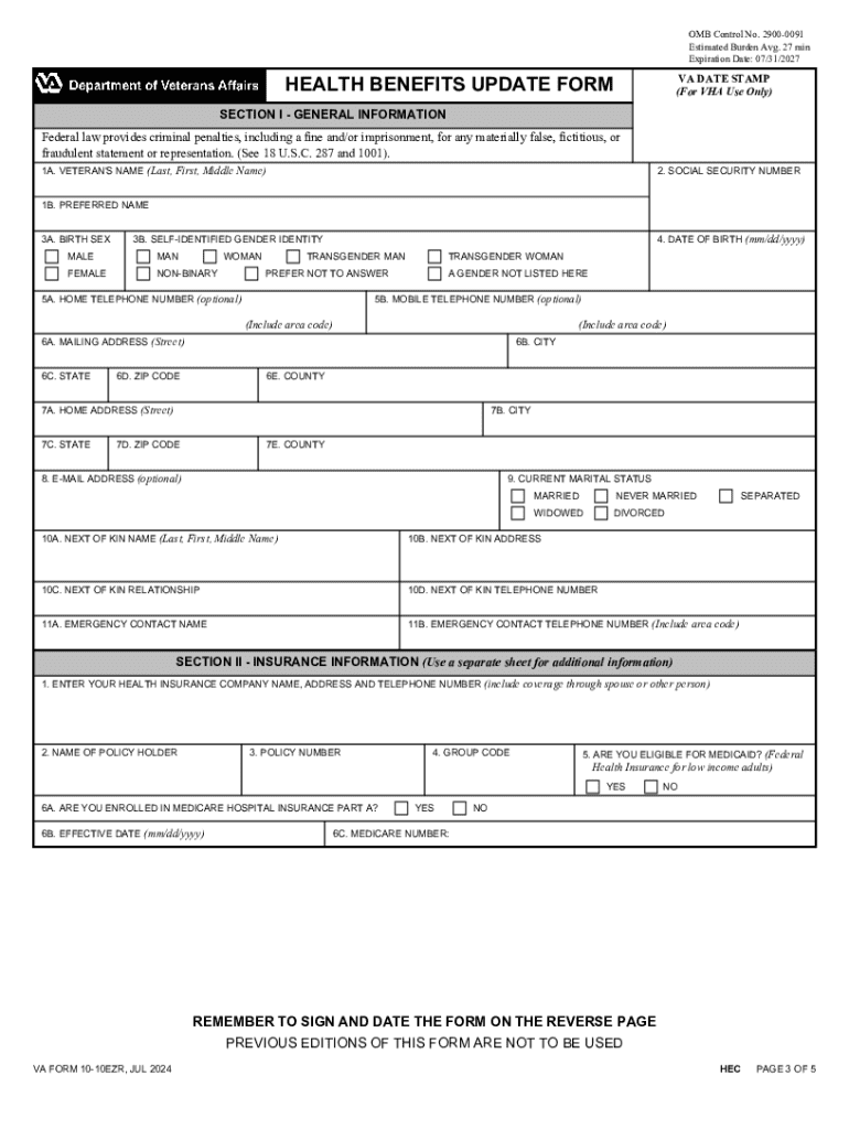 2024 Form VA 10 10EZR Fill Online Printable Fillable Blank 