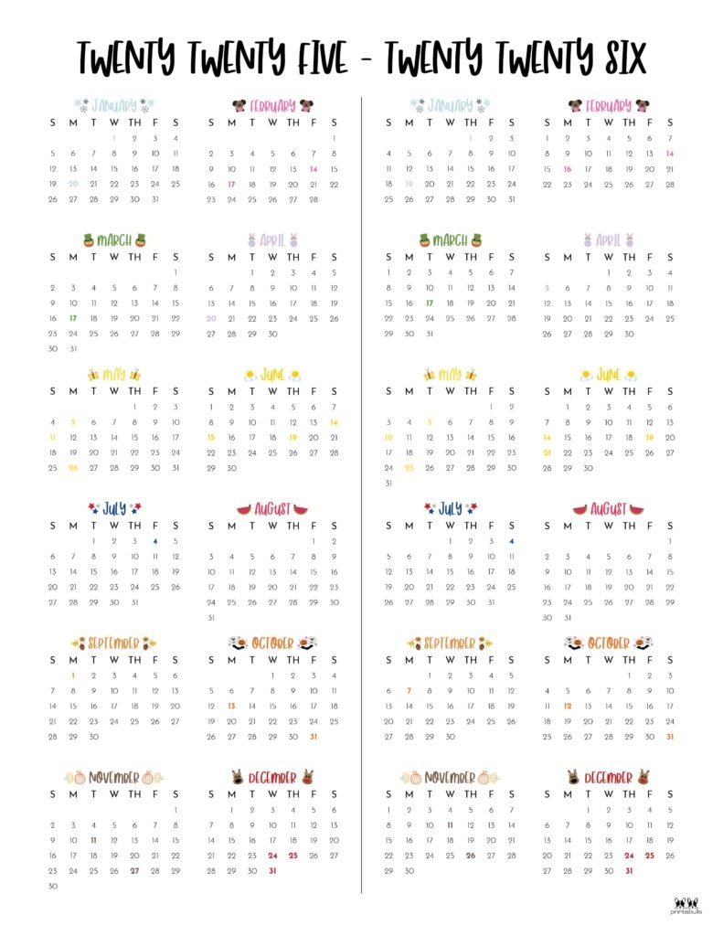 Printable 2025-2026 Calendar