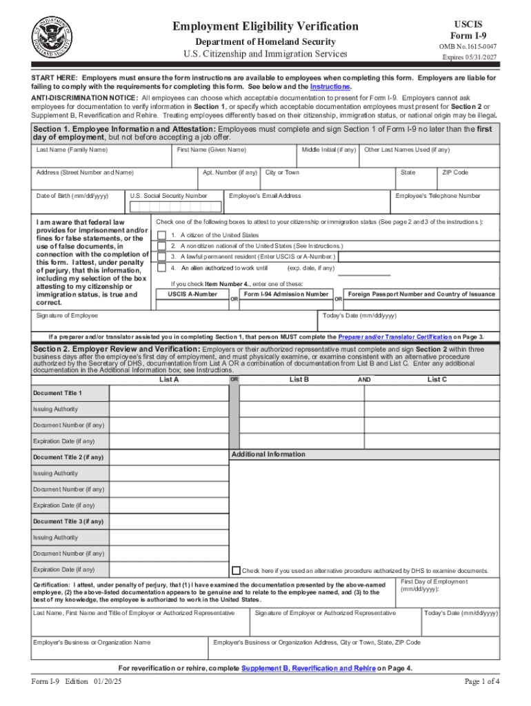 Irs I 9 Printable Form