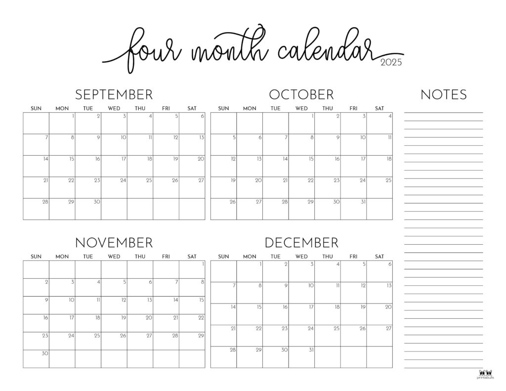 2025 Printable Calendar By Month