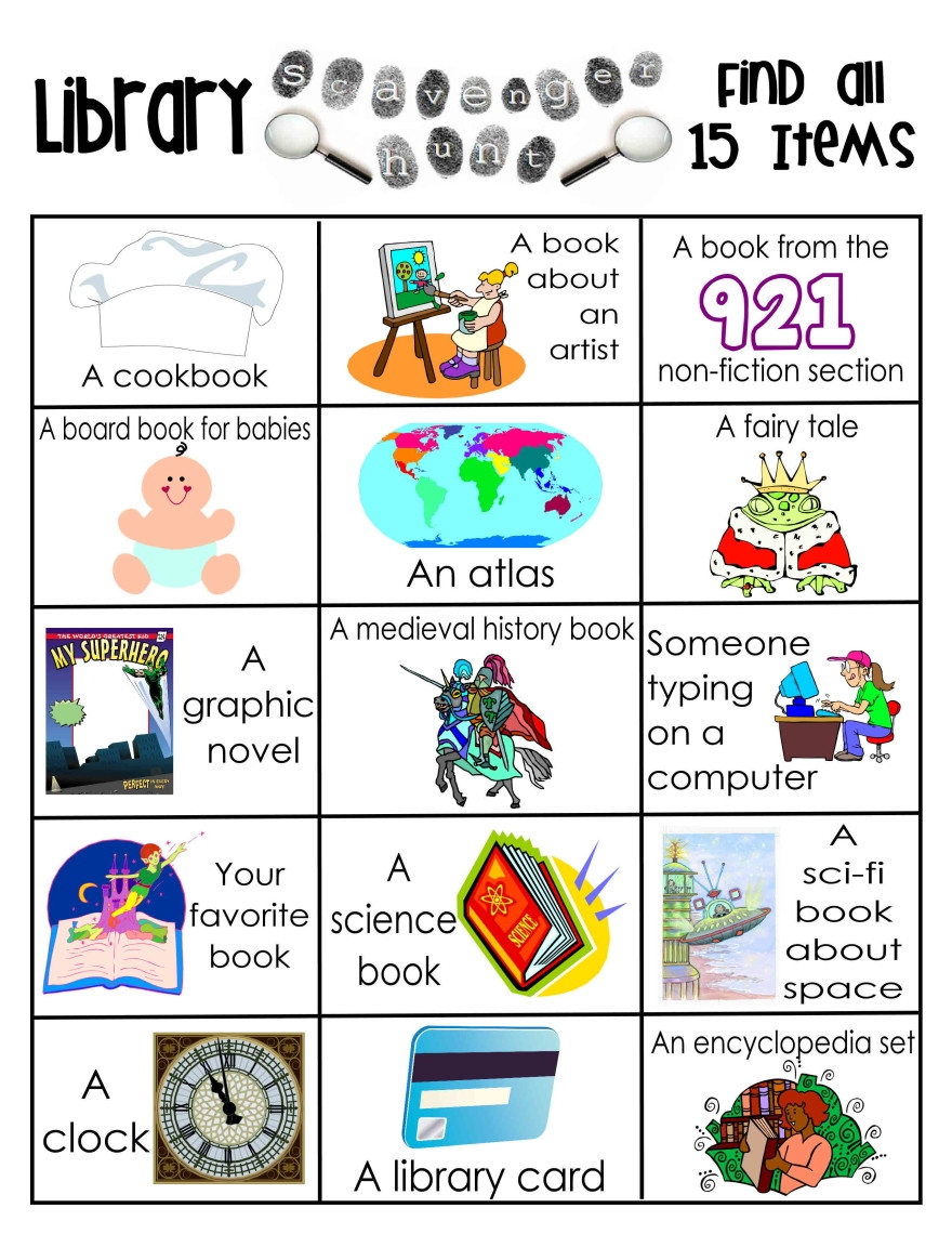 3 Printable Library Learning Activities Freebie