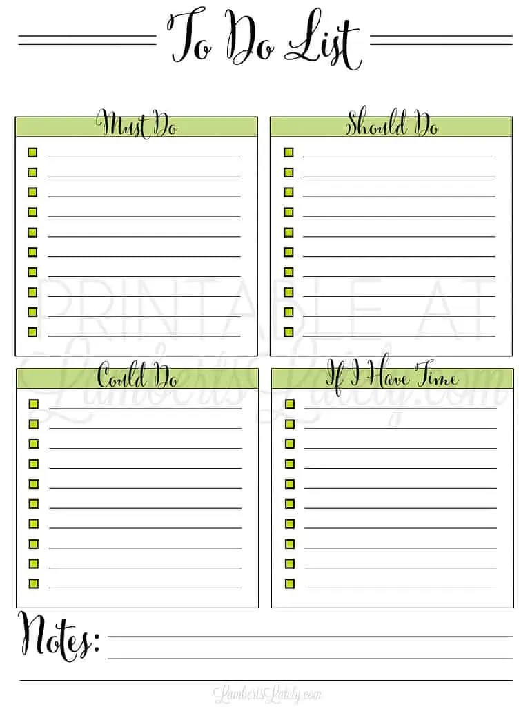 Free Printable To Do List Template