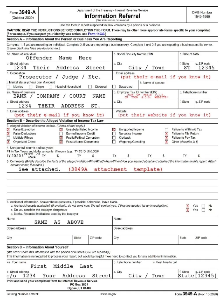Irs Form 3949-A Pdf