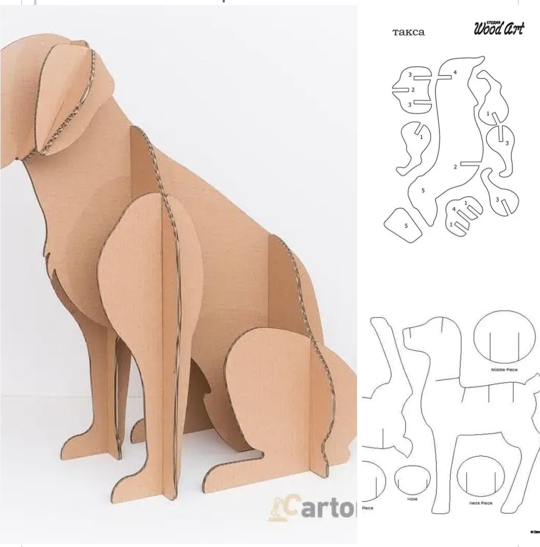 Printable 3d Dog Template