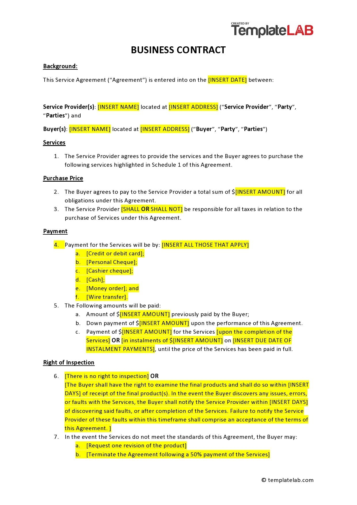 40 Free Business Contract Templates amp Agreement Examples 