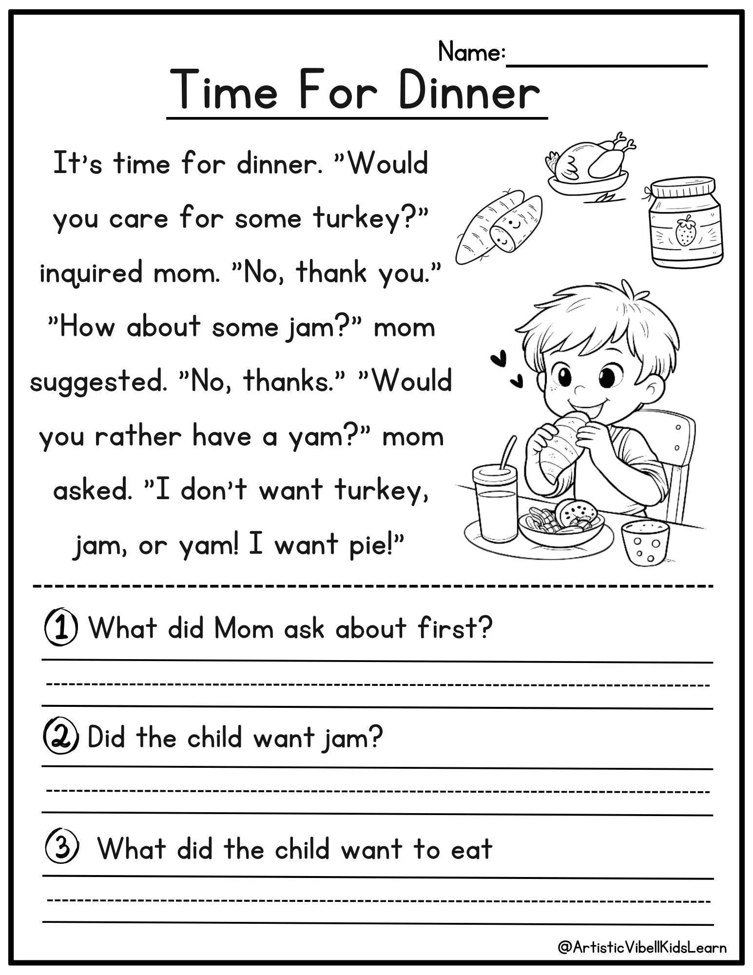 Printable Worksheets For 1st Grade Reading