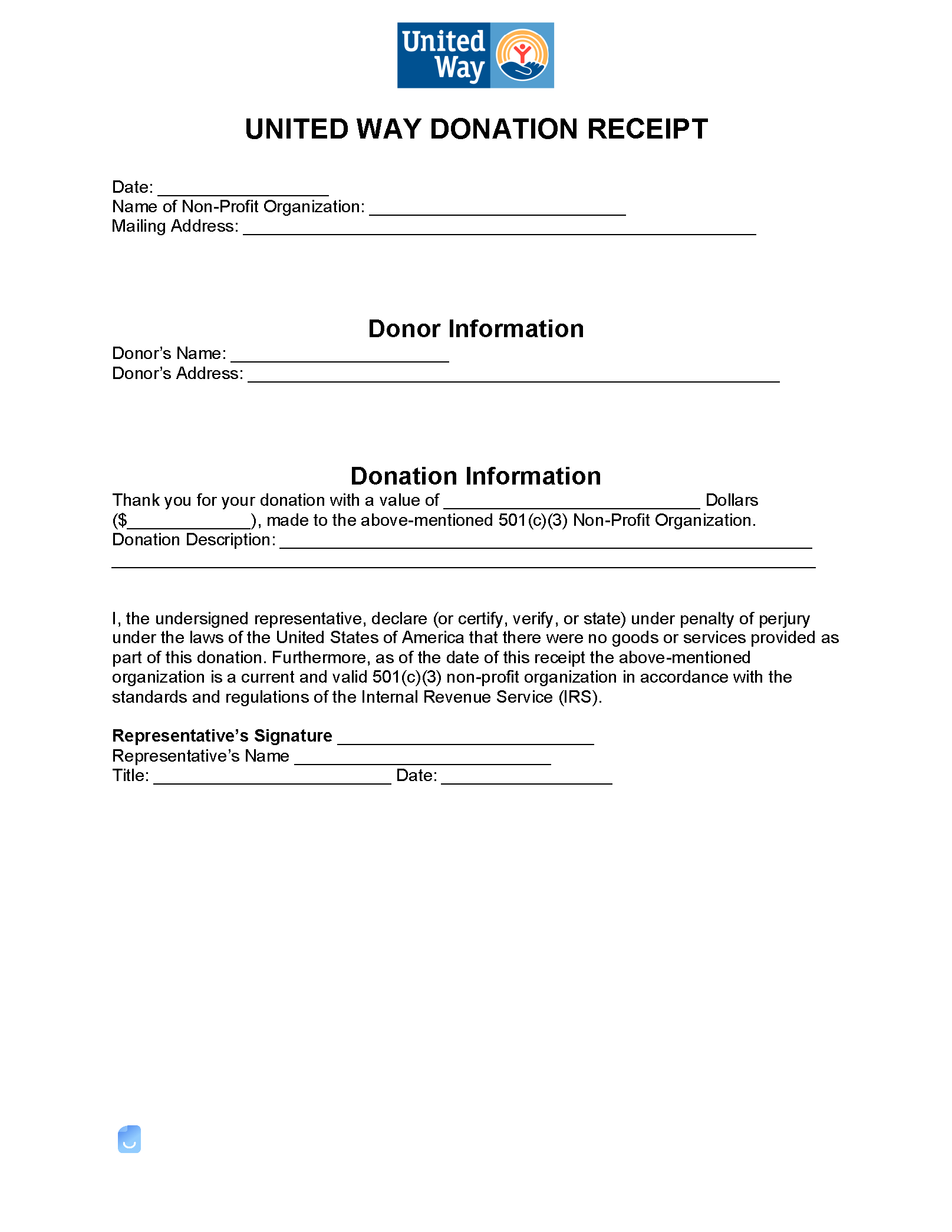 501 c 3 Organization Donation Receipts 6 Invoice Maker