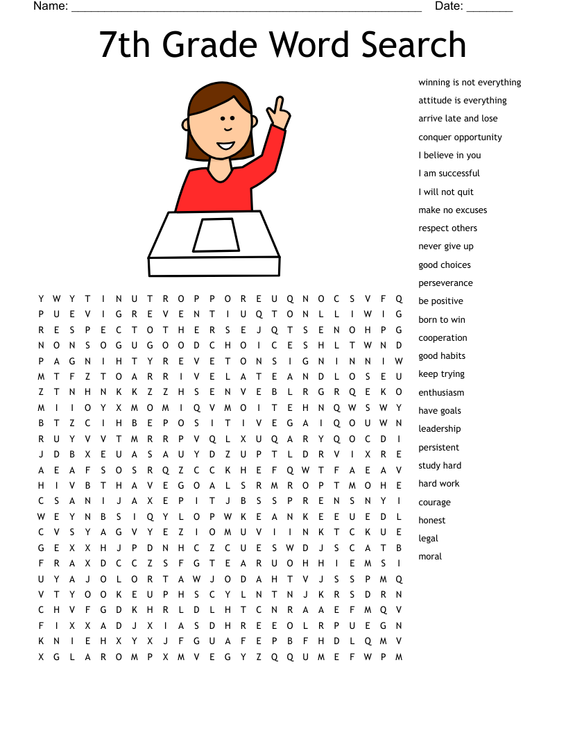 Printable 7th Grade Vocabulary Worksheets