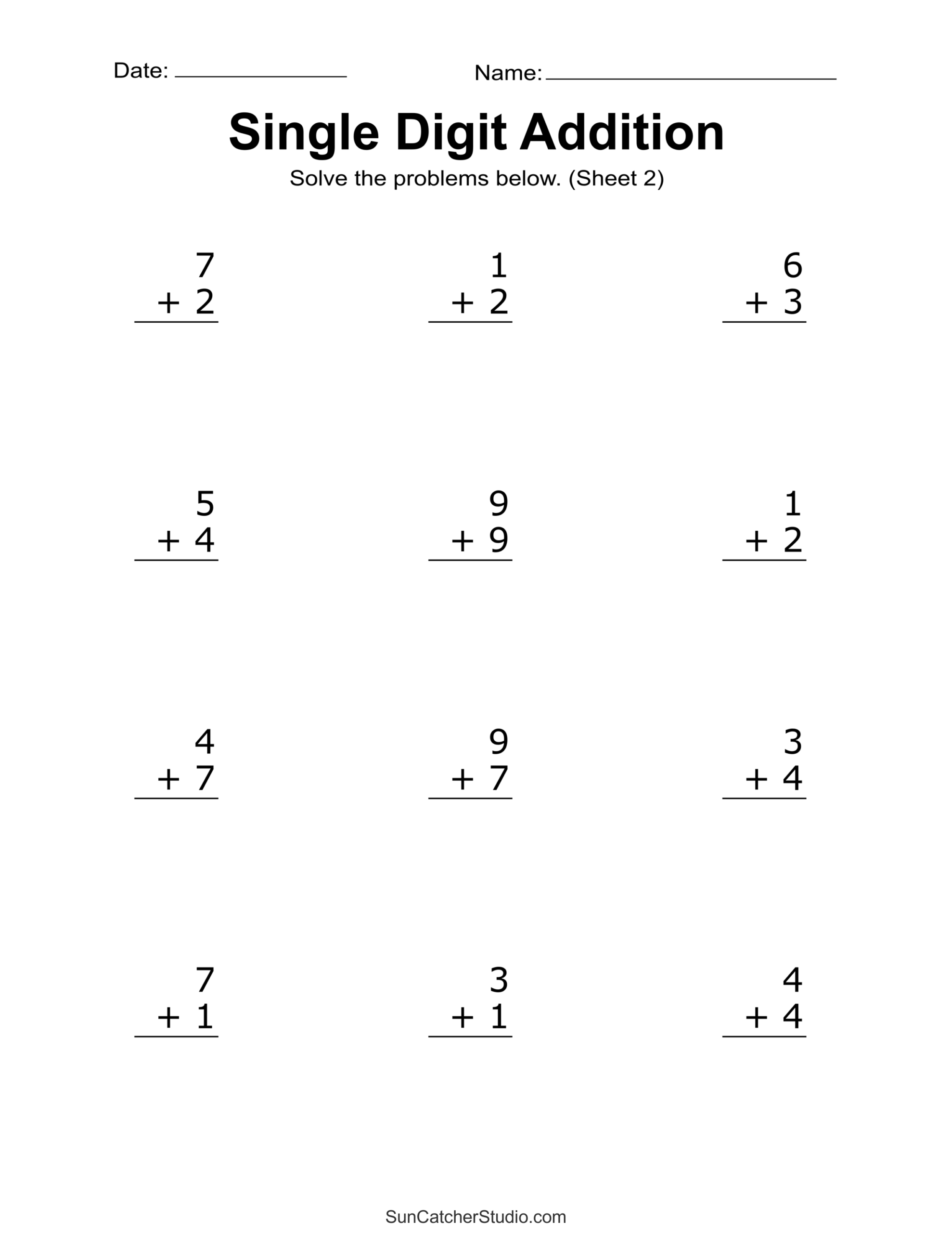 Free Printable Adding Worksheets For Kids