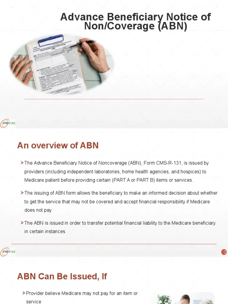 Advance Beneficiary Notice Of Non Coverage ABN PDF Medicare 