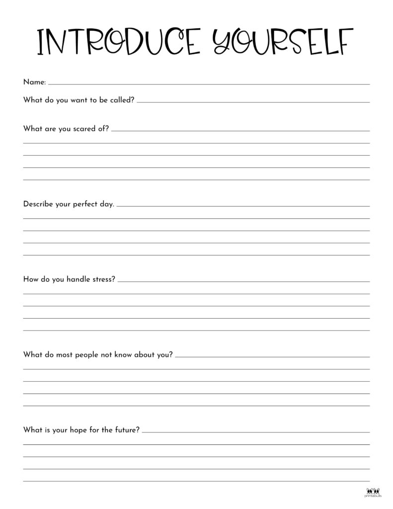 All About Me Printable Worksheets 50 FREE Printables 