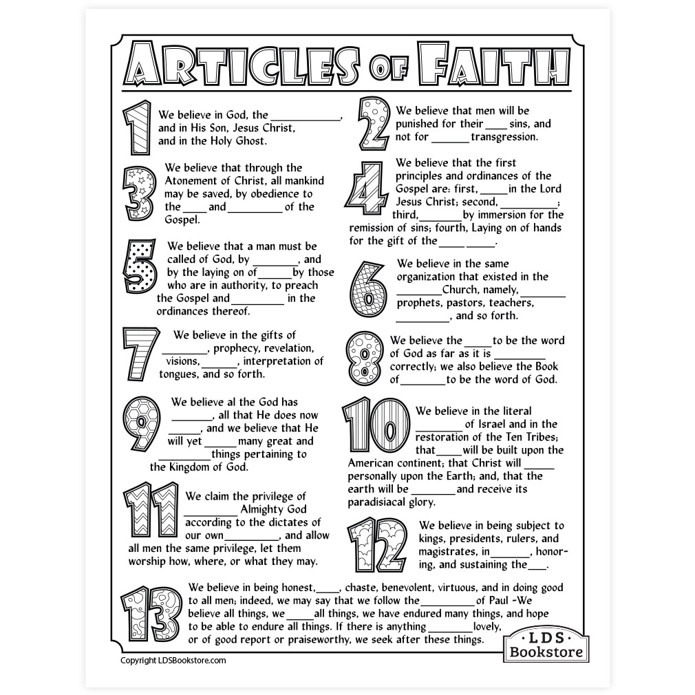 Free Printable Religious Activity Sheets