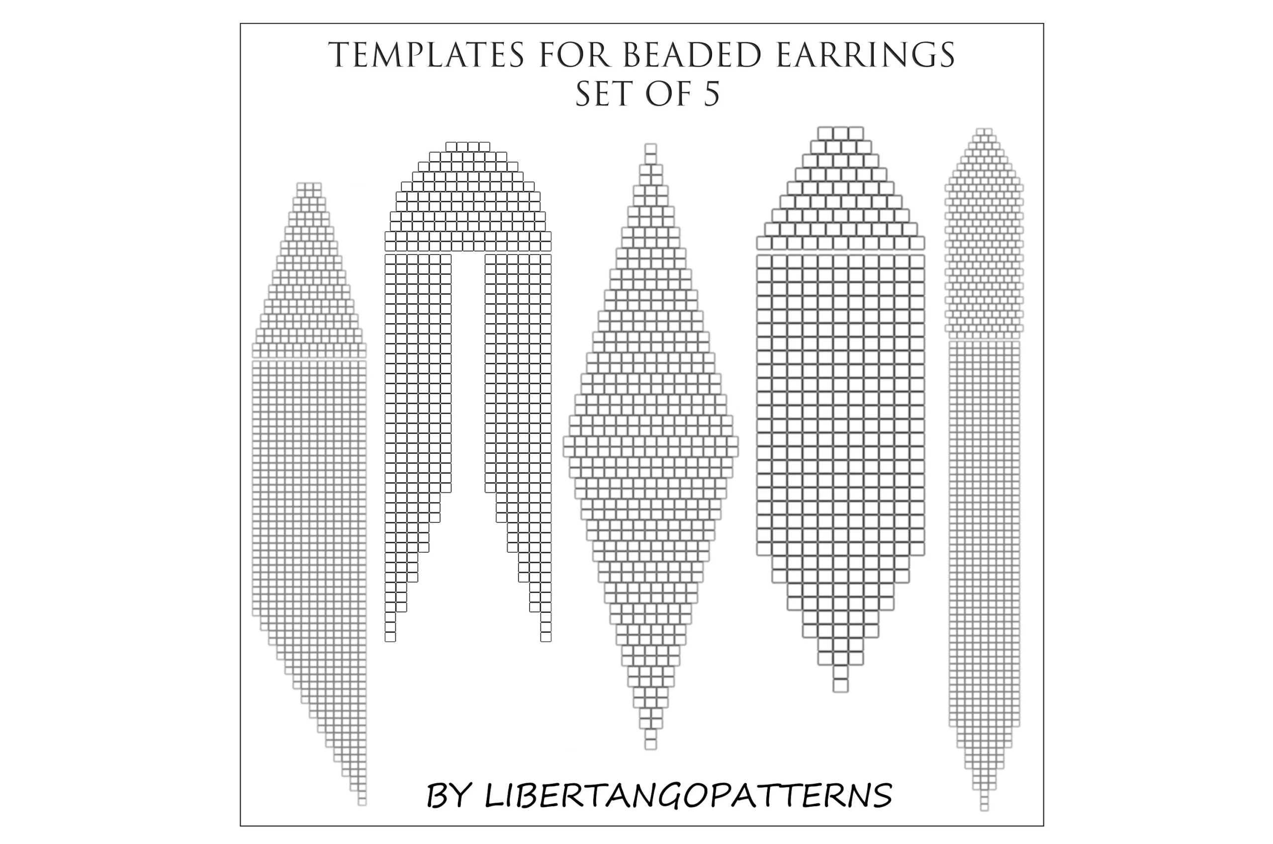 Bead Template Beading Graph Blank Template Paper Graph Pattern Instant Download Brick Stitch Square Stitch Teardrop
