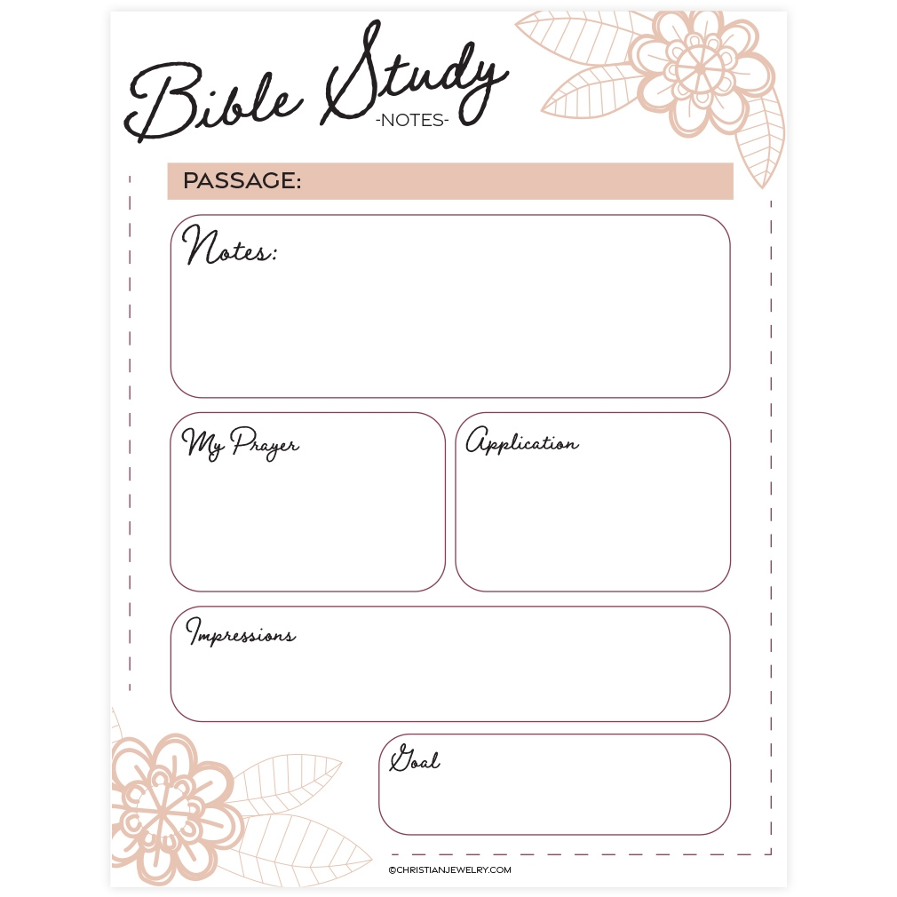 Bible Study Page Authorized Flowers Free