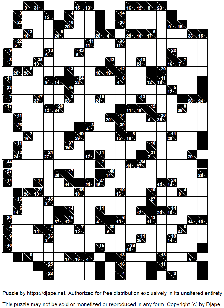Big And Difficult Free Kakuro Puzzle Printable PDF 30x20 