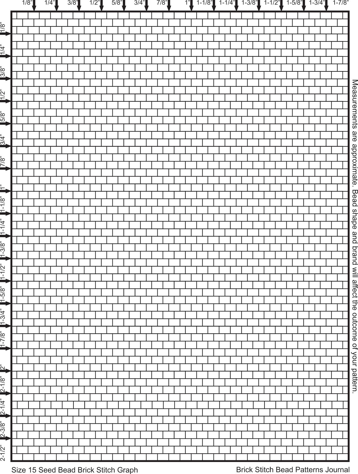 Brick Stitch Bead Patterns Journal Size 15 Seed Bead Brick Stitch 