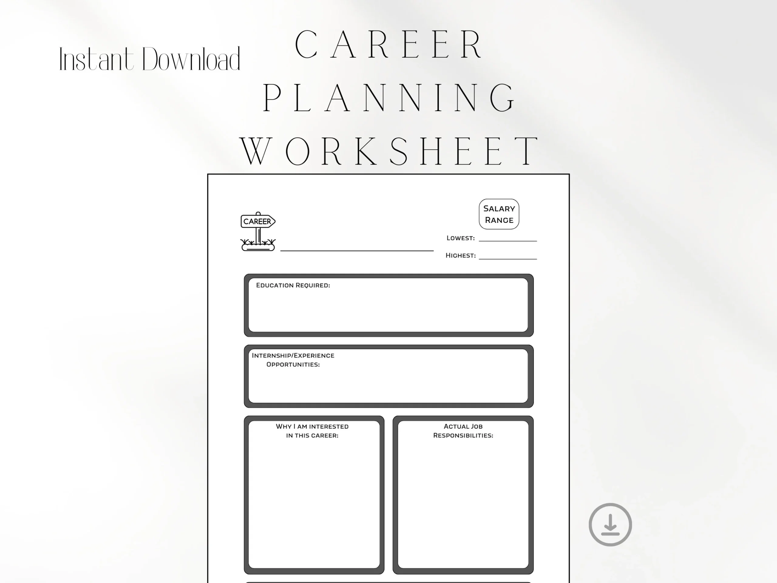 Printable Career Worksheets For High School