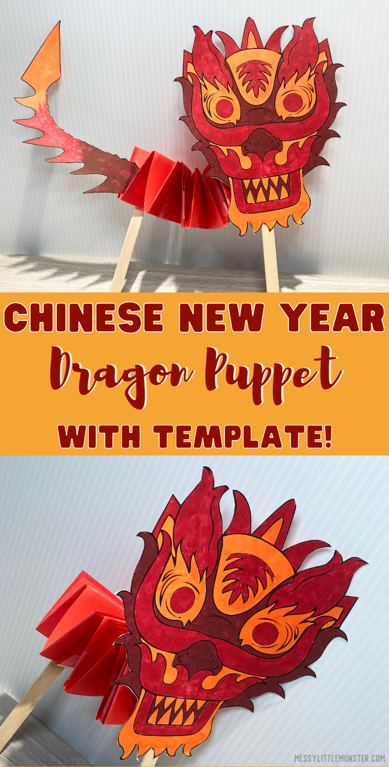 Chinese New Year Dragon Puppet with Template Messy Little Monster