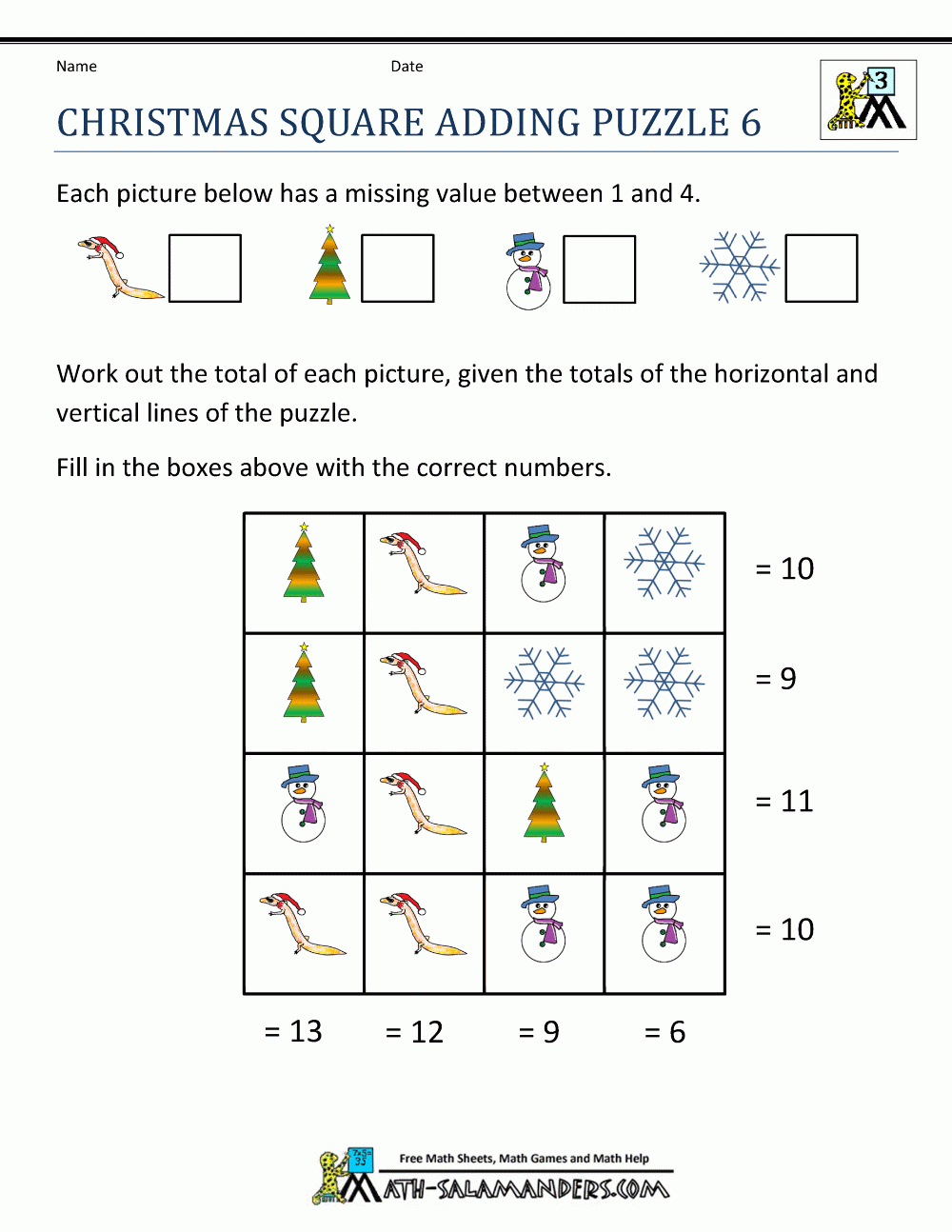 Free Printable Christmas Logic Puzzles