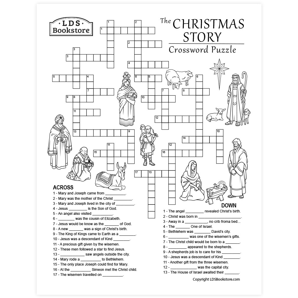 christmas story crossword puzzle printable