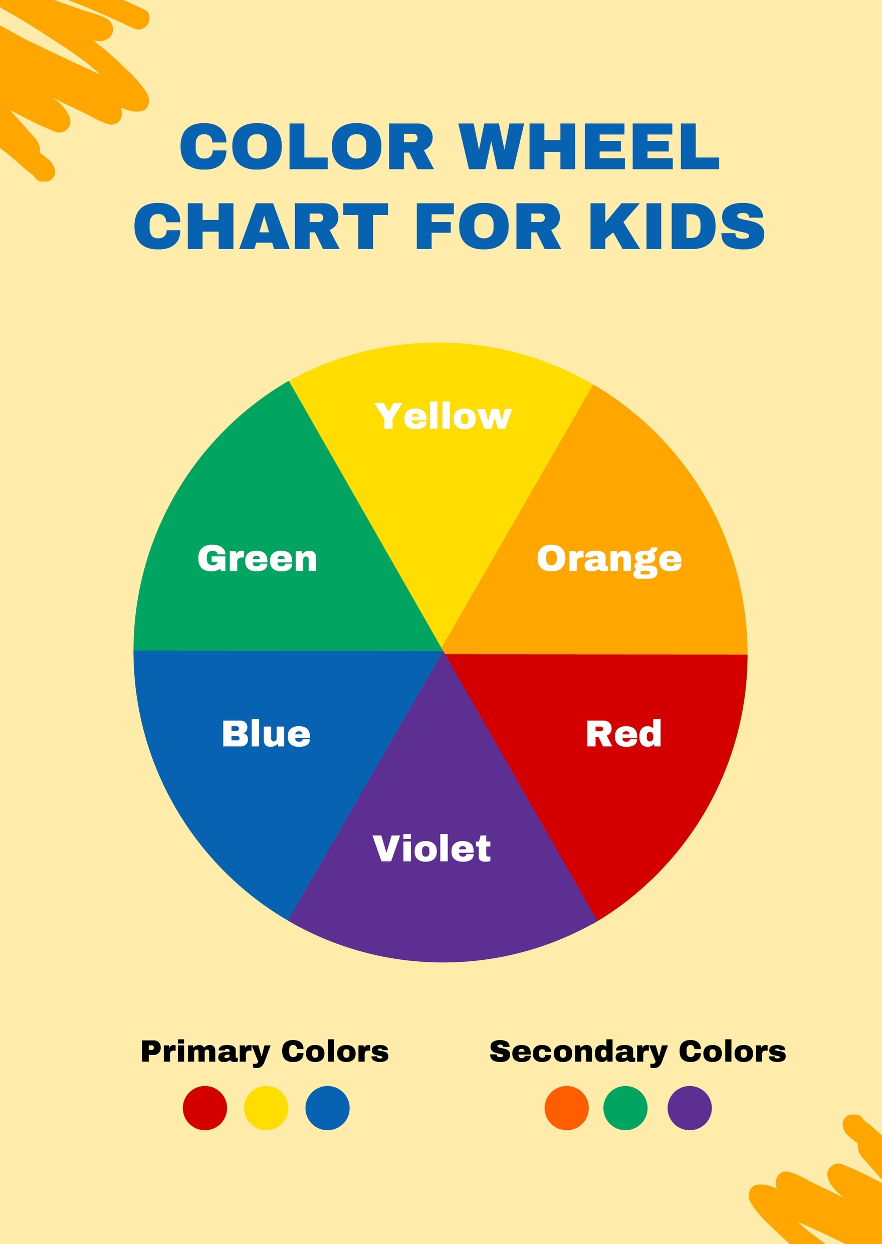 Color Wheel Chart For Kids In Illustrator PDF Download 