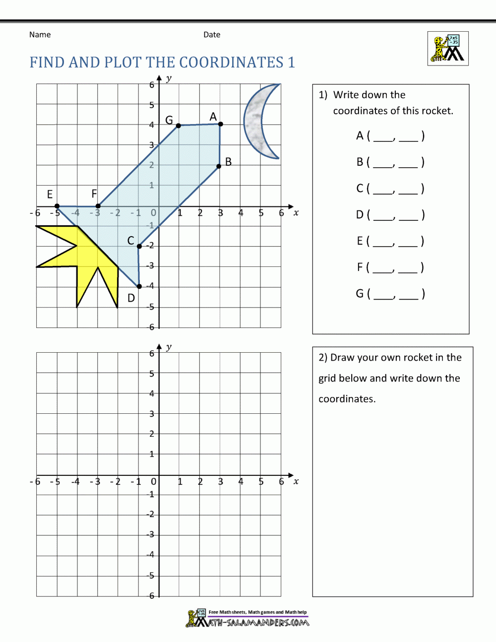 Cartesian Plane Printable Worksheets