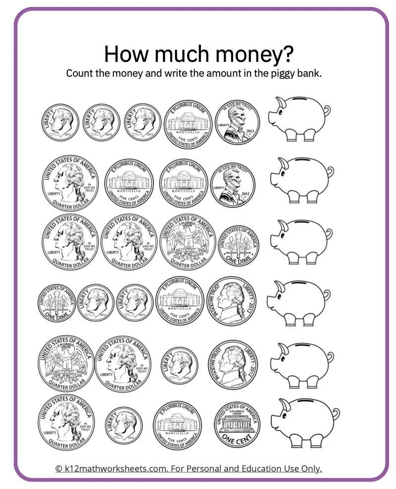 Free Printable Coin Worksheets For Kids