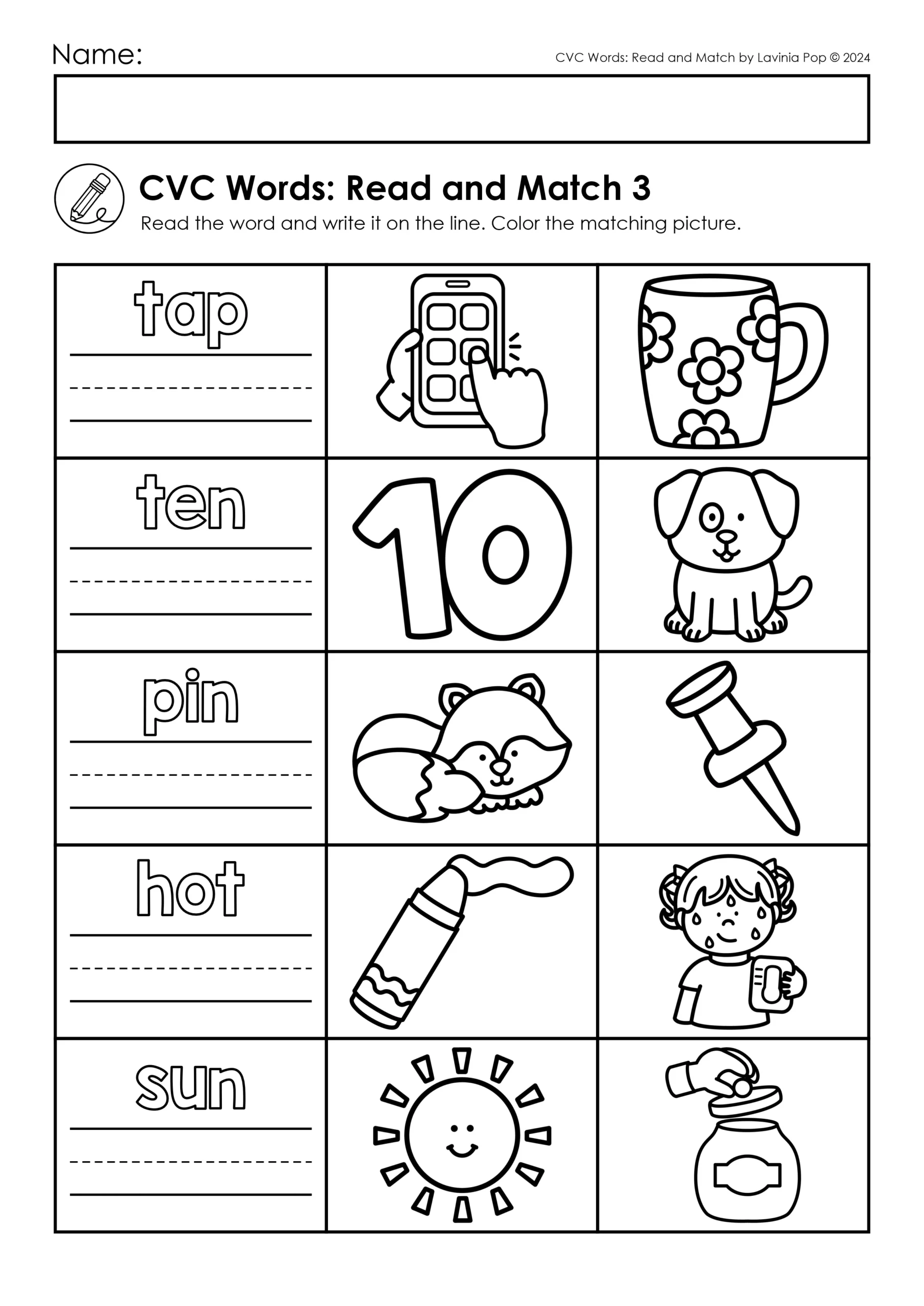 Cvc Printable Worksheets