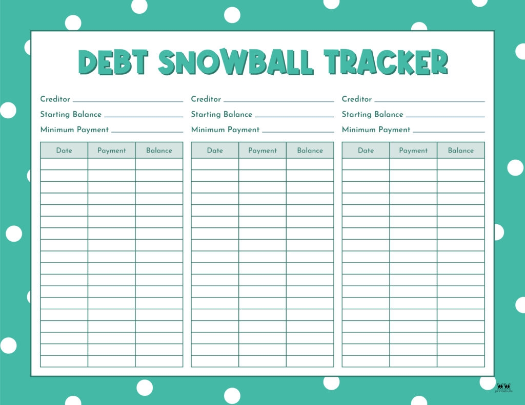 Debt Trackers amp amp Debt Snowball Worksheets 35 Pages 