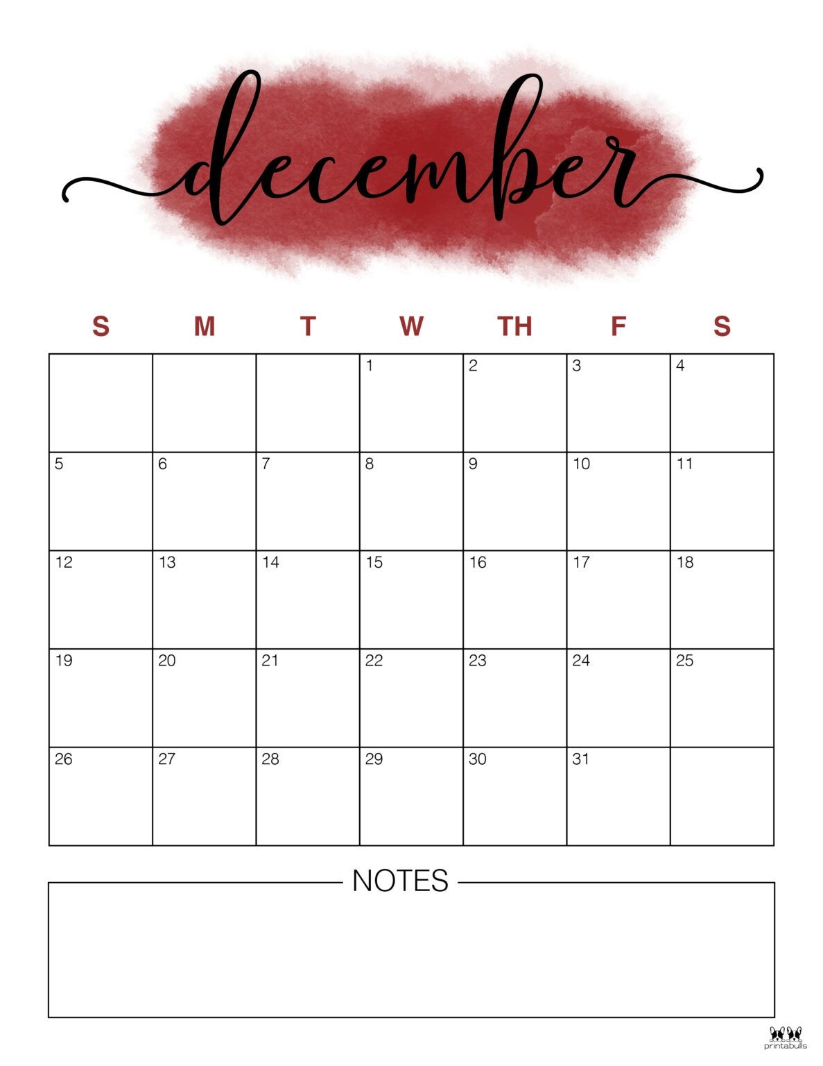 December 2021 Calendars 15 FREE Printables Printabulls