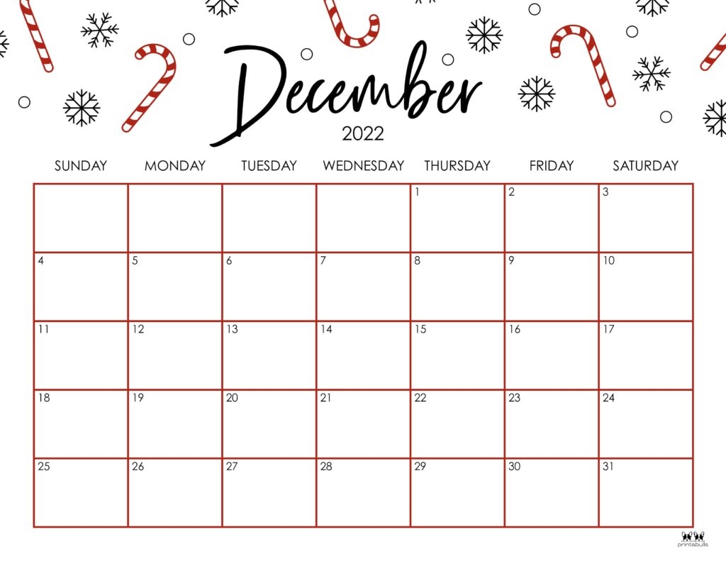 December Calendar Printable Word