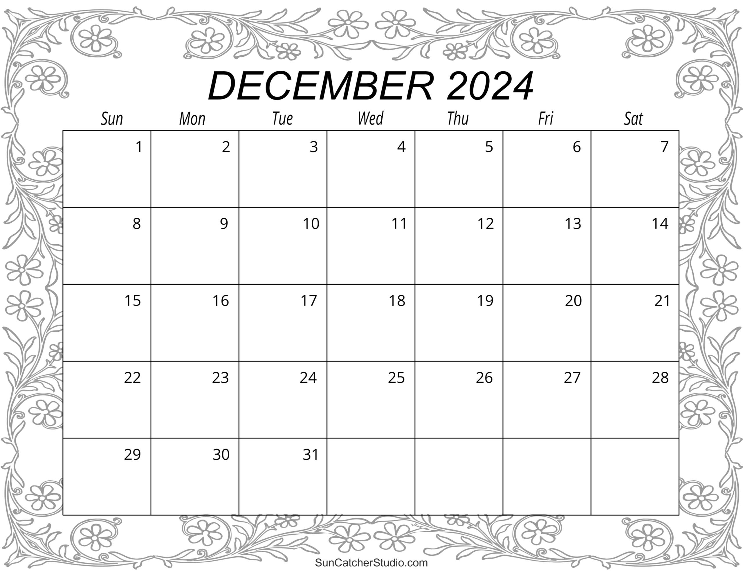 Free Printable Calendars December