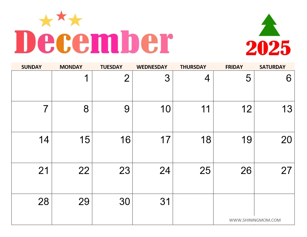 Free Calendar December Printable Calendar 2025
