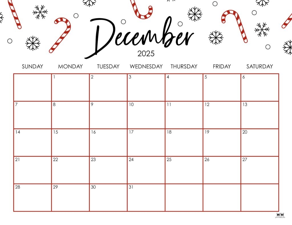 December 2025 Calendar Printable Notes