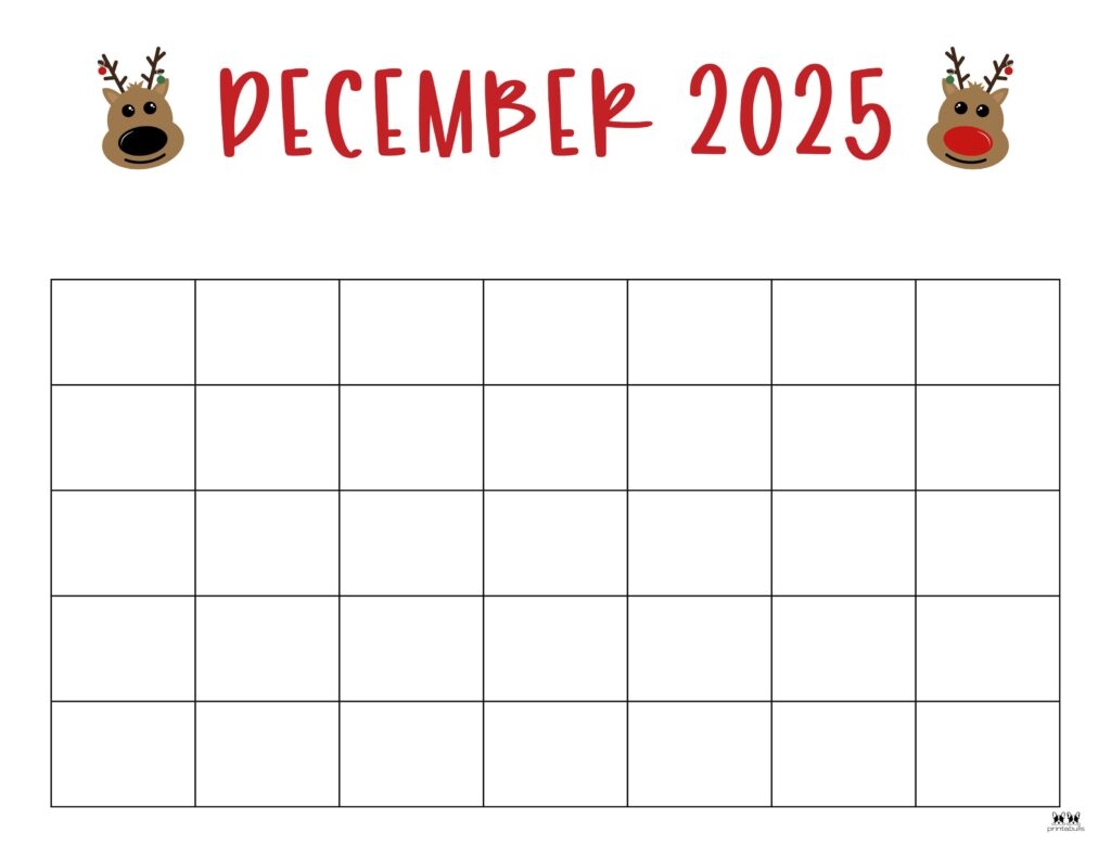 Free Free Printable December 2025 Calendar