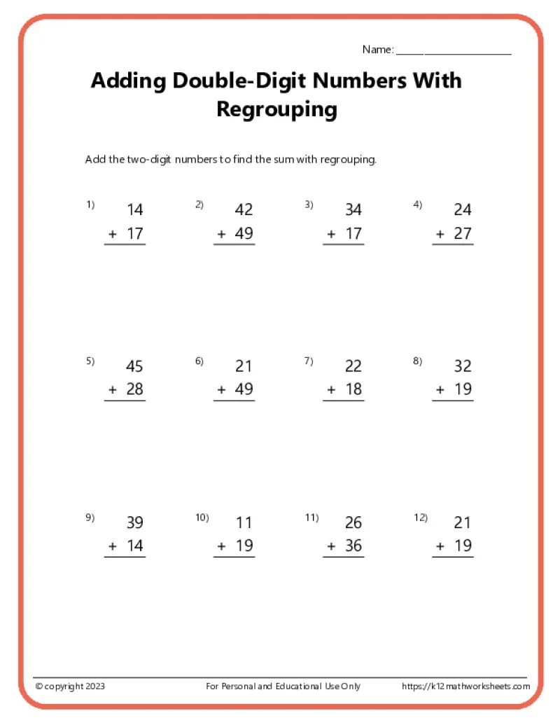Printable Adding Worksheets