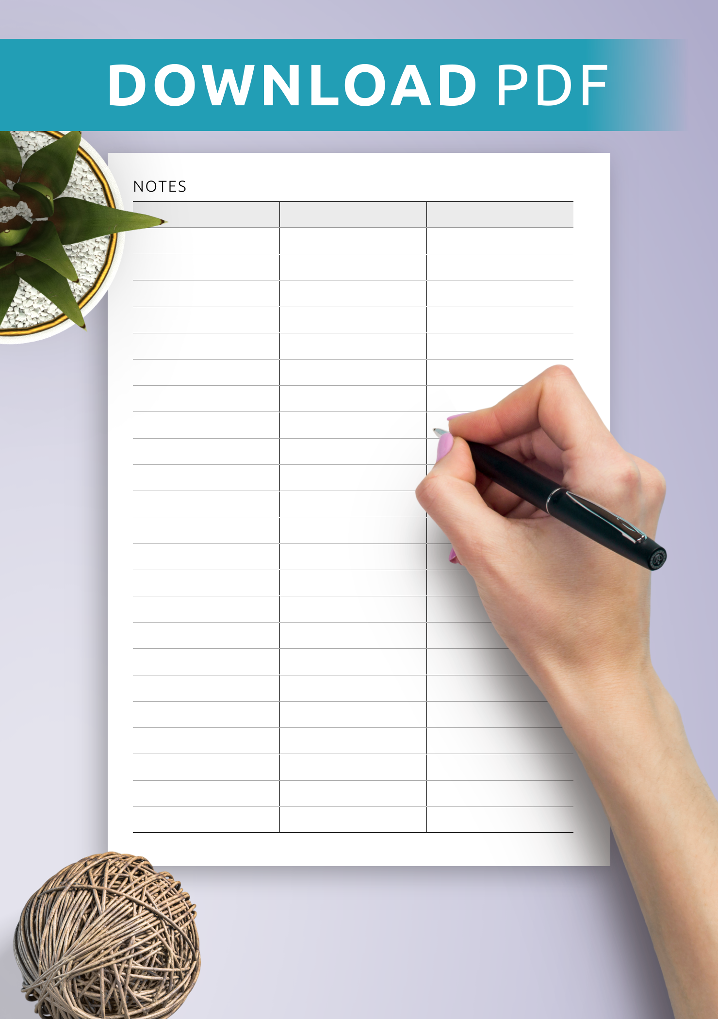 Printable 3 Column Template