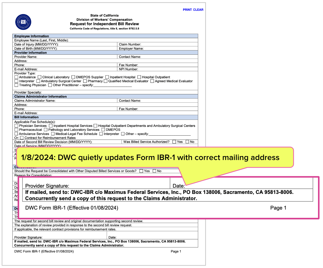 Dwc 1 Form 2024