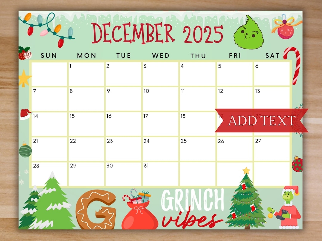 Printable Calendar December 2025 Waterproof