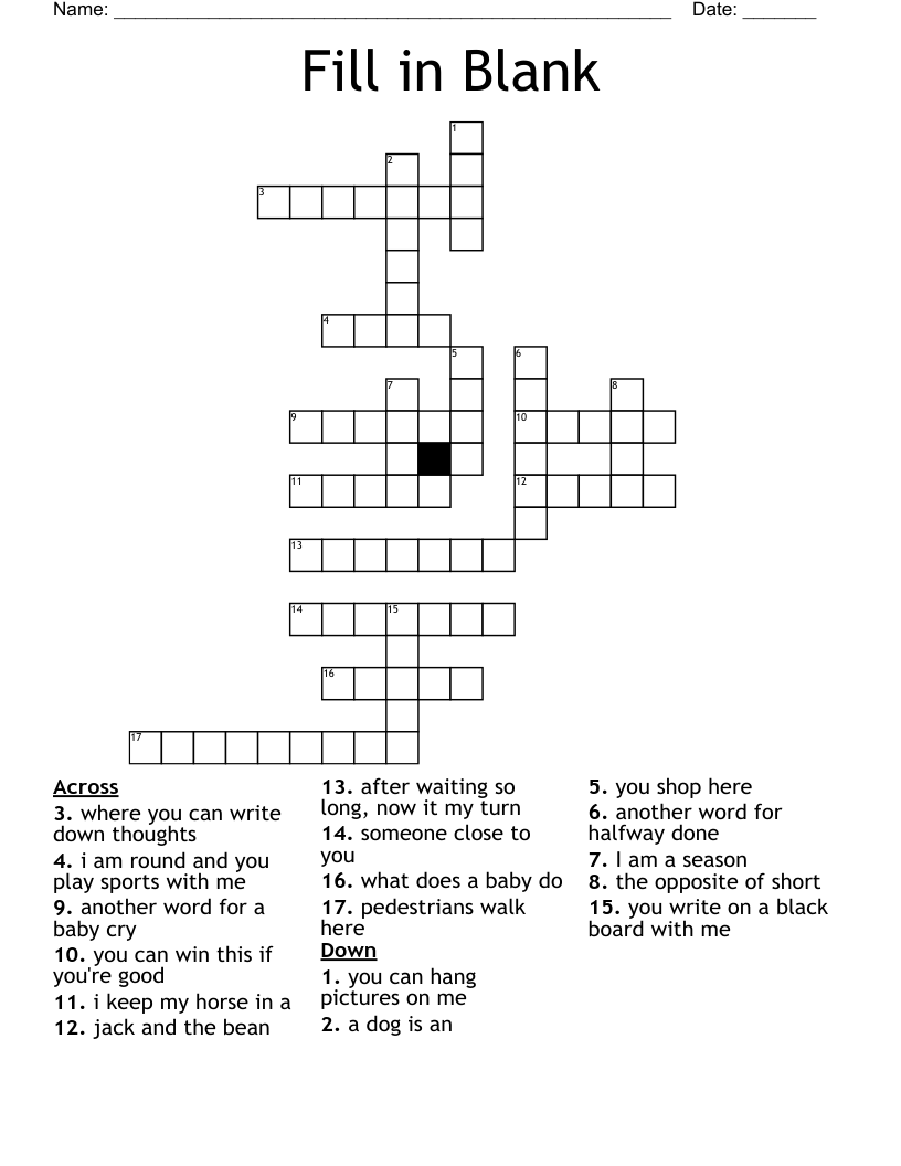 Online Free Printable Word Fill In Puzzles