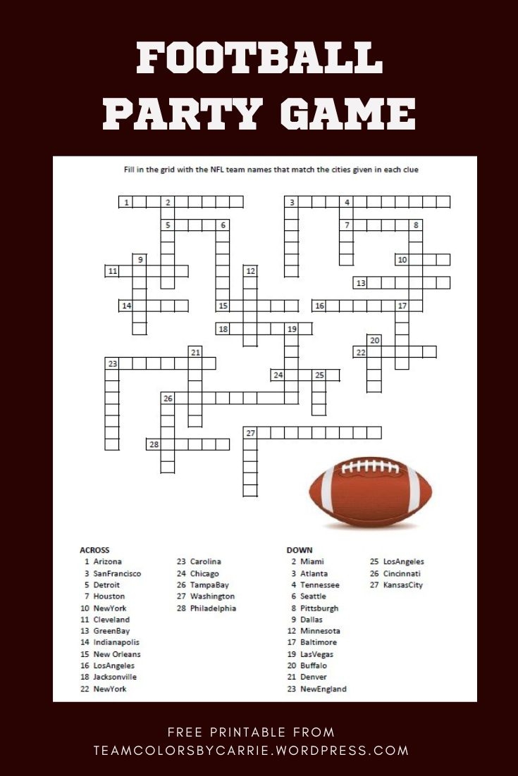 Free Printable Football Puzzles