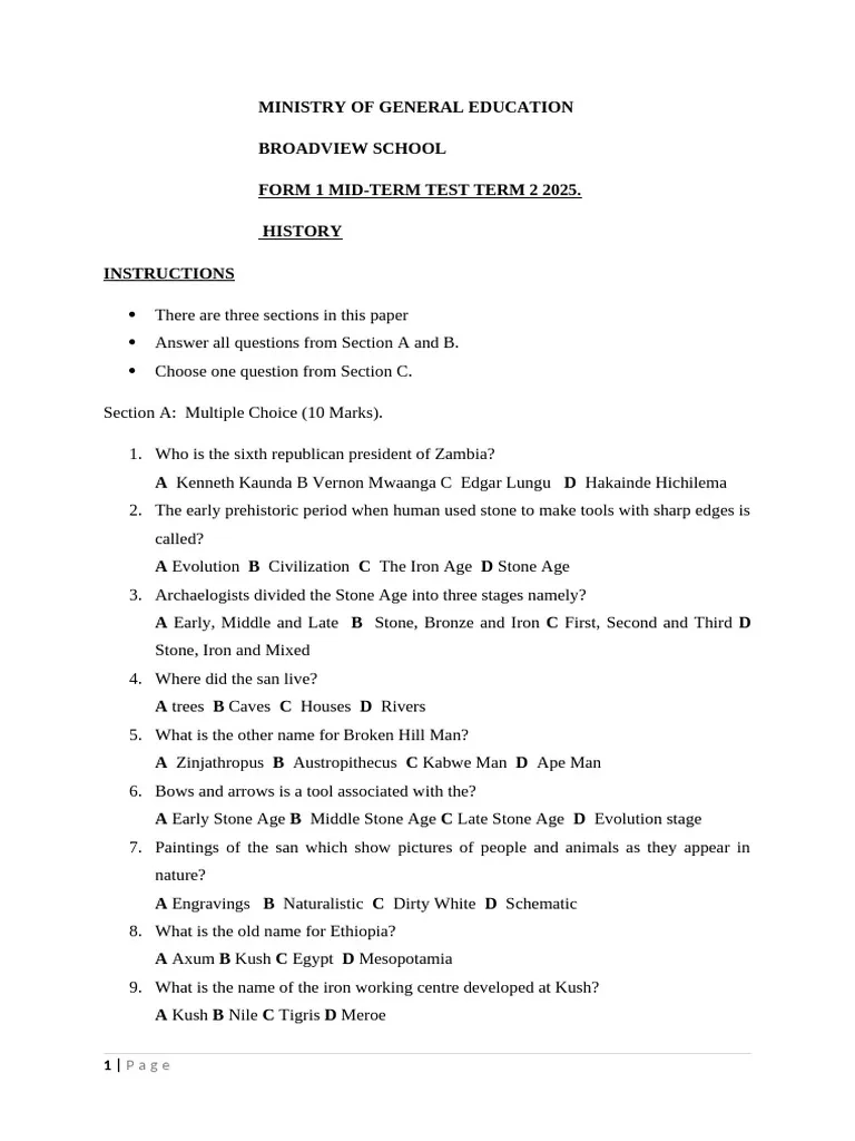form 1 mid term 2 mid term test pdf