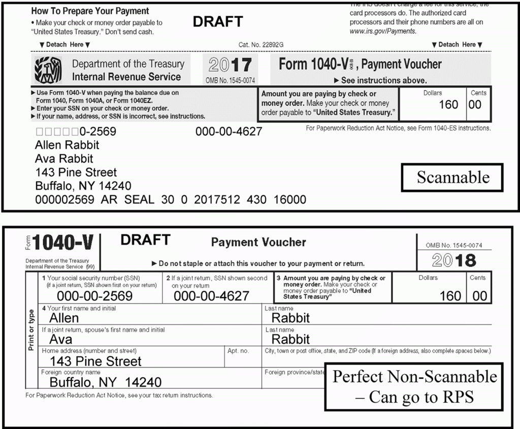 2025 Form 1040 V Payment Voucher