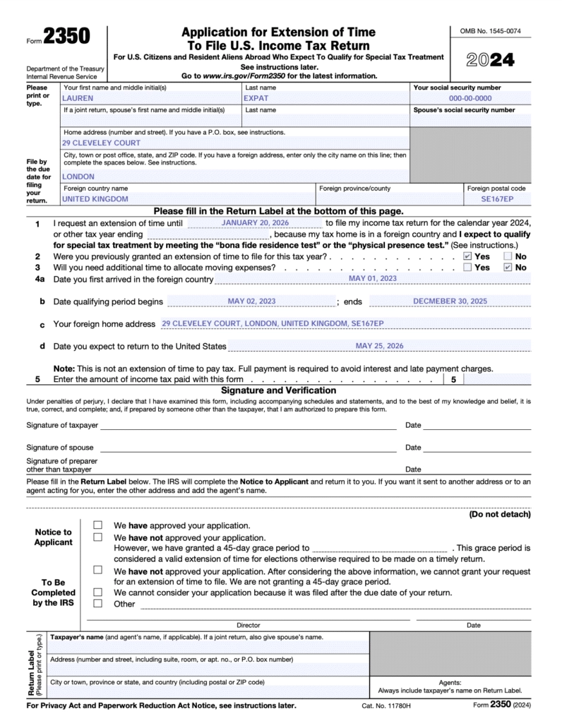 Irs Form Extension 4868
